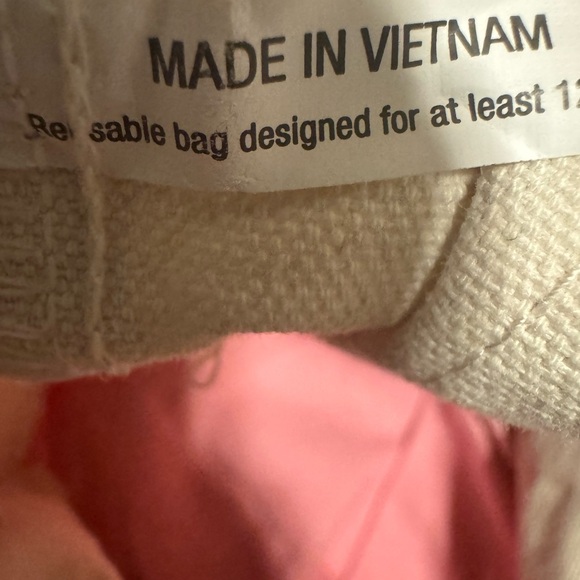 Trader Joe's Mini Pastel Canvas Tote Bag Pink  Limited Edition Spring 2025 - Picture 5 of 7